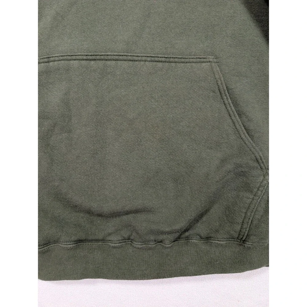 Vintage 90s Nike Center Swoosh Hoodie Olive Green XXL 2XL White Logo Streetwear
